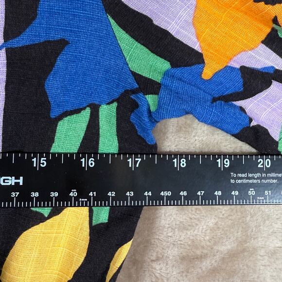 Roxy Short Sleeve Belted Jumpsuit Bold Floral Print Artsy Retro Style | Size XS - Picture 7 of 10